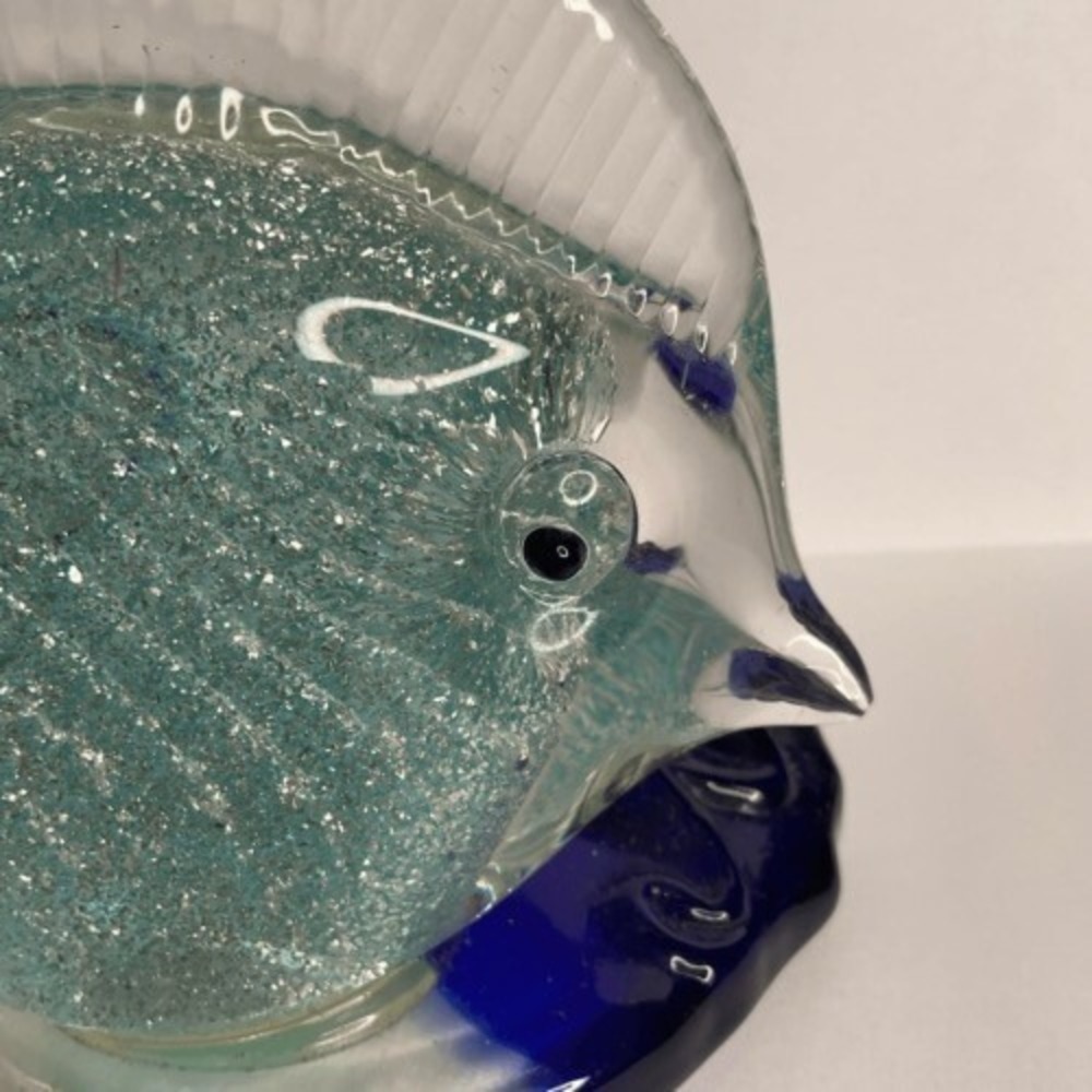 VTG‎ PartyLite Art Glass Sparkly Tropical Fish Tea Light Candle Holder 4" Taiwan - Picture 4 of 8